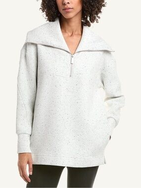 Sweaty Betty Radiant 1/2 Zip Sweatshirt Grey Marl Boxy Fit Size 8